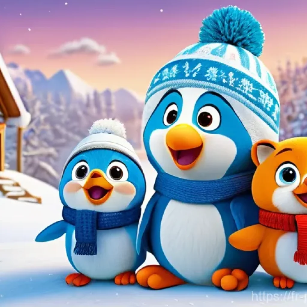 뽀로로의 팬덤 문화 분석 - **Prompt: Pororo and Friends' Joyful Snowy Adventure**
    "A vibrant, high-quality 3D animation sty...
